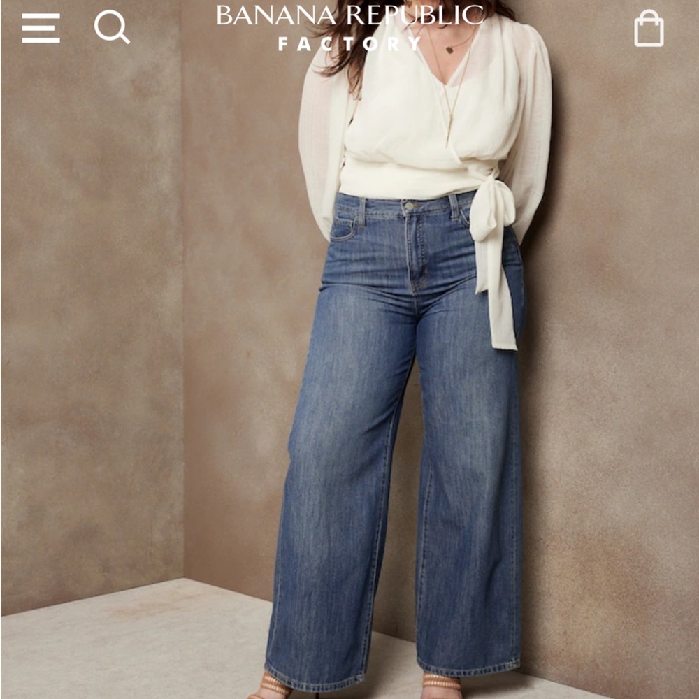 Banana Republic Wide Leg Jeans Size 12